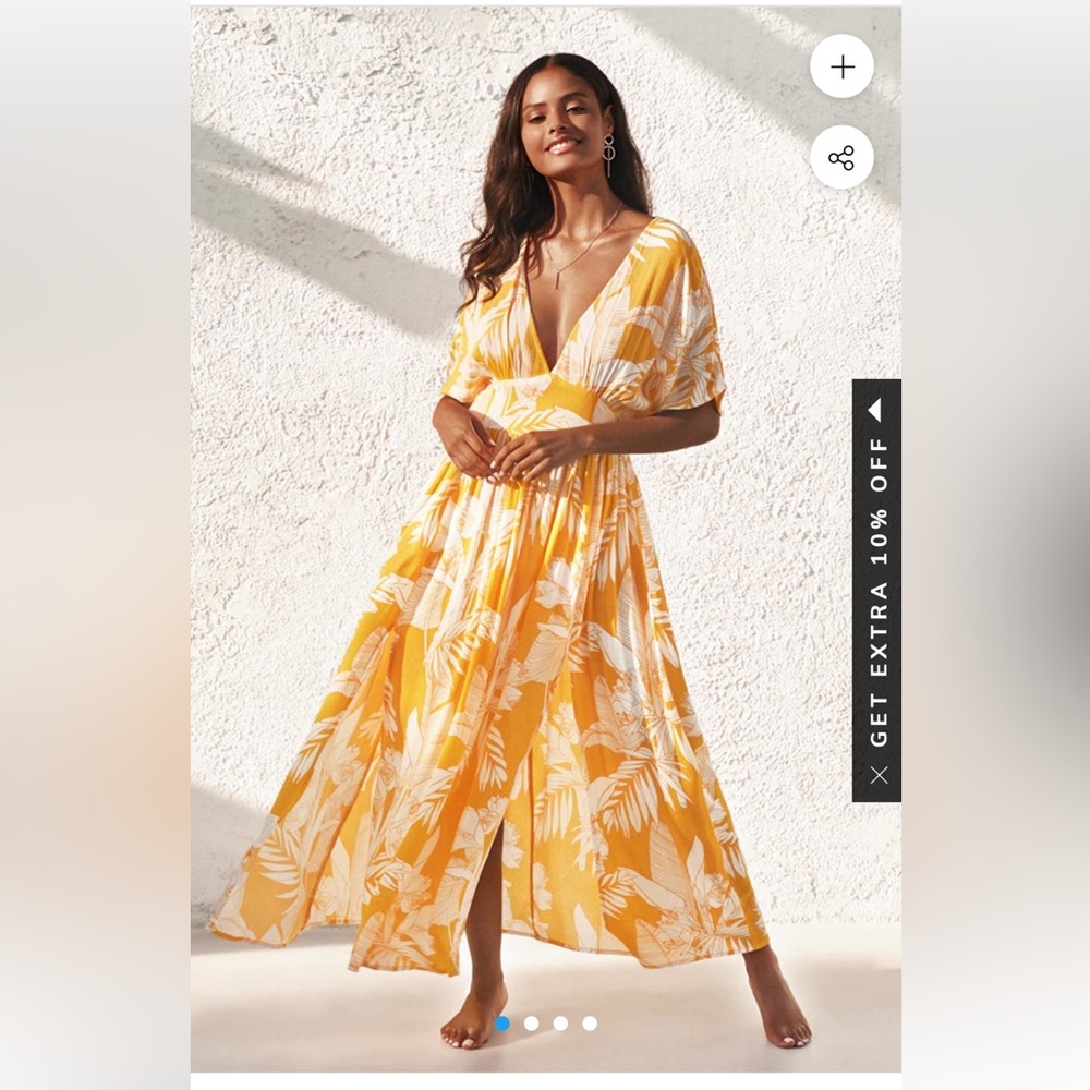Selena Yellow Floral Dress Cupshe